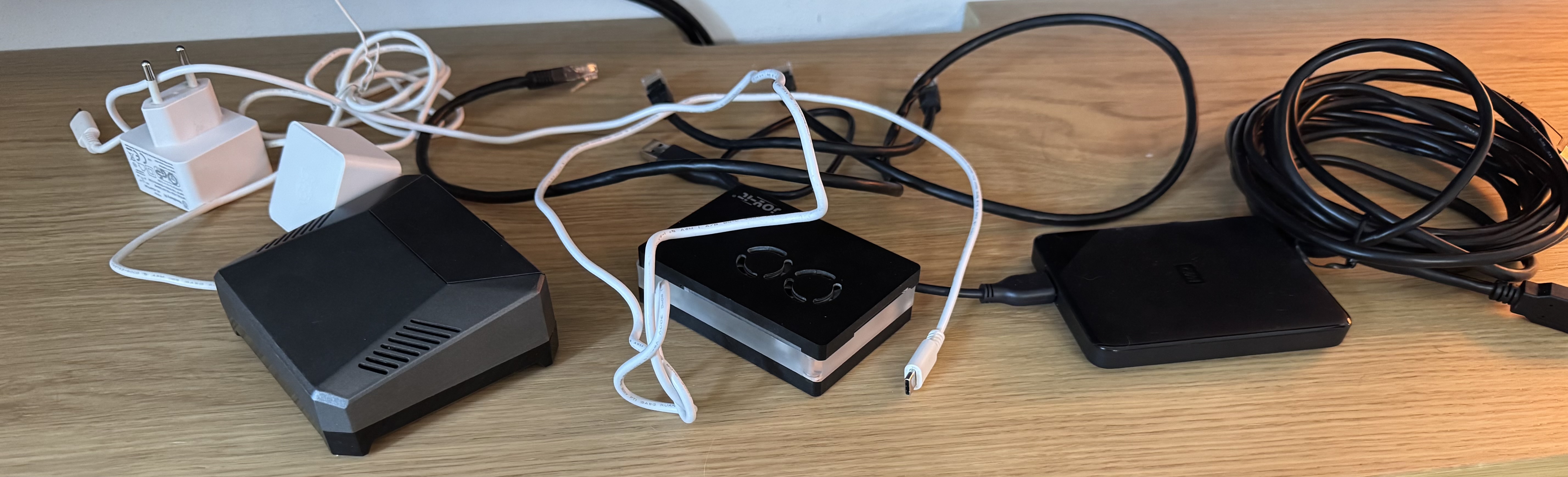 A mess of Raspberry PIs and cables